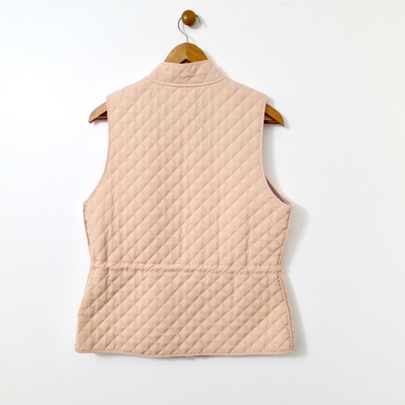 Blush Pink Grey Zippered Cinch Waist Quilted Chore Vest Size 0 (4/6) US Medium - Picture 8 of 10